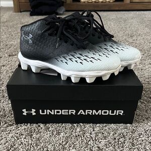 Under Armour Kids Black and White Cleats